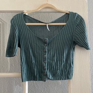 Teal Free People crop top